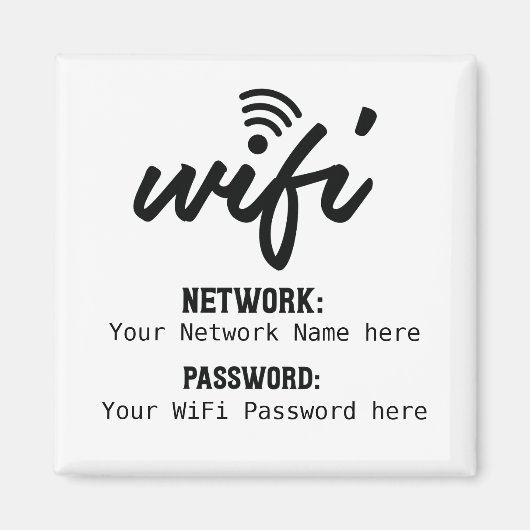 Simplistic WiFi-details netwerkwachtwoord Magneet (Voorkant)