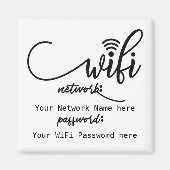 Simplistic WiFi-details netwerkwachtwoord Magneet (Voorkant)