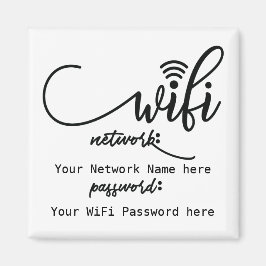 Simplistic WiFi-details netwerkwachtwoord Magneet