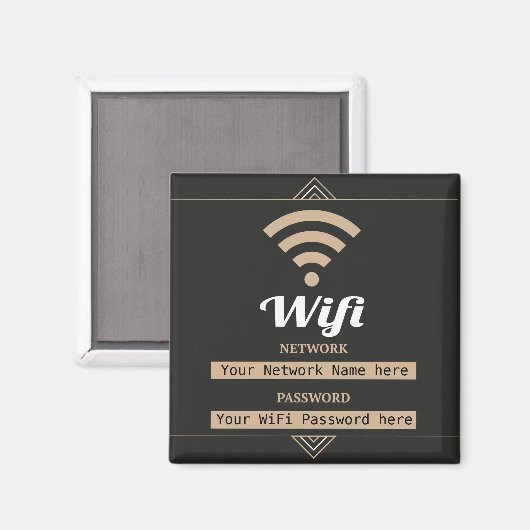 Simplistic WiFi-details netwerkwachtwoord Magneet (Voorkant / Achterkant)