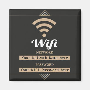 Simplistic WiFi-details netwerkwachtwoord Magneet