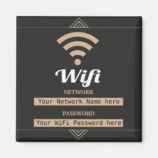 Simplistic WiFi-details netwerkwachtwoord Magneet (Voorkant)