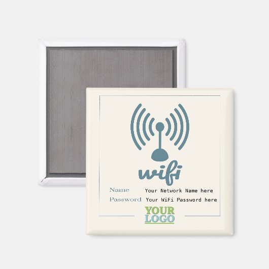 Simplistic WiFi-details netwerkwachtwoord Magneet (Voorkant / Achterkant)