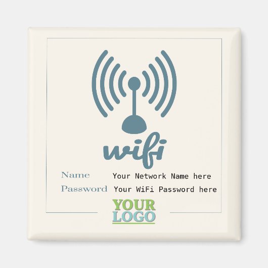 Simplistic WiFi-details netwerkwachtwoord Magneet (Voorkant)