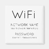 Simplistic WiFi Details netwerkwachtwoord wit Magneet (Voorkant)