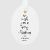 Simplistic wij wensen u een prettig kerstfeest | F Ornament (achterkant)