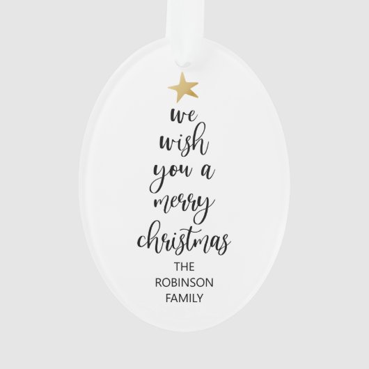 Simplistic wij wensen u een prettig kerstfeest | F Ornament (achterkant)