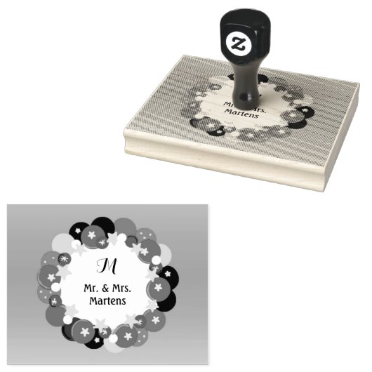 Simplistic Wreath met de heer en mevrouw. Rubberstempel (Gestempeld)