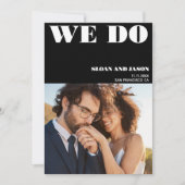 Simplistic zwart wit We doen foto Save the Date (Voorkant)