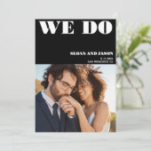 Simplistic zwart wit We doen foto Save the Date (Staand voorkant)