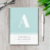 Simplistisch elegant monogram mintgroen notitieboek