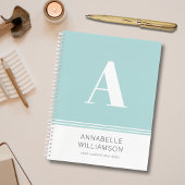 Simplistisch elegant monogram mintgroen notitieboek