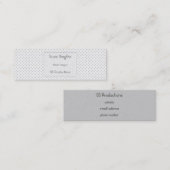Simplistisch lichtgrijs klein puntpatroon Slimline Mini Visitekaartje (Voorkant / Achterkant)