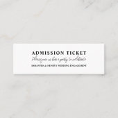 Simplistisch & modern toegangsbewijs mini visitekaartje (Voorkant)