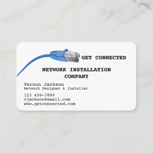 simplistisch netwerkinstallatiebedrijf visitekaartje (Voorkant)
