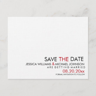 Simplistisch sparen de Datum Save The Date