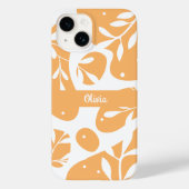 Simplistische Abstracte Sinaasappel Gepersonalisee Case-Mate iPhone Case (Achterkant)
