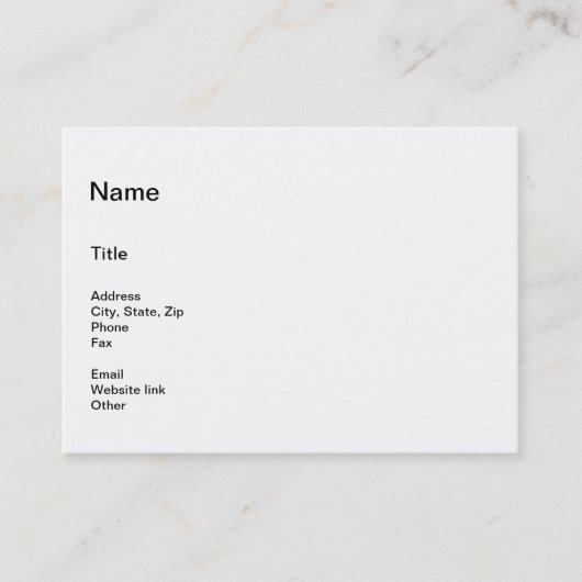 Simplistische bedrijfsinformatie en titel Chubby Visitekaartje (Voorkant)