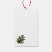 Simplistische Cedar Spring Kerstmis Cadeaulabel (Achterkant)
