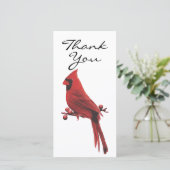 Simplistische Dubbelzijdige Foto Kardinaal Dank u Bedankkaart (Staand voorkant)