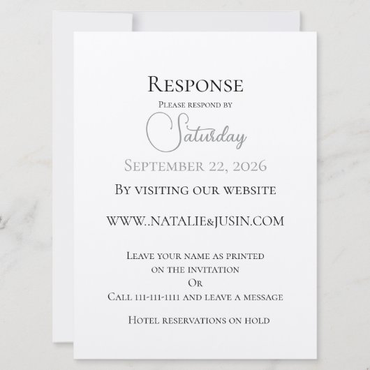 Simplistische en trendy flat response Kaart (Voorkant)