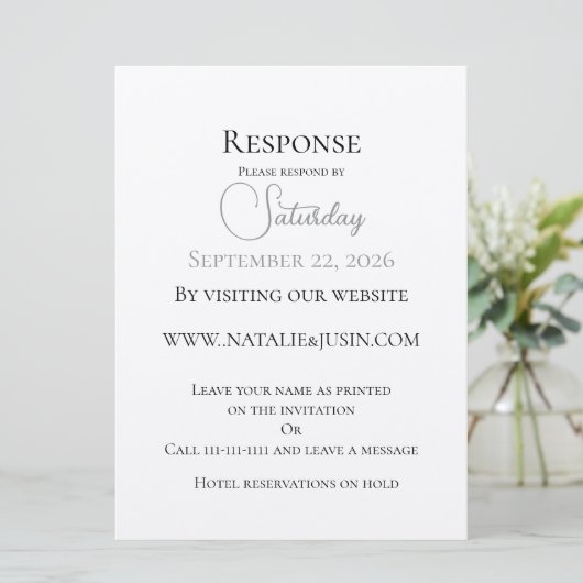 Simplistische en trendy flat response Kaart (Staand voorkant)