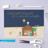 Simplistische Geboorte Silent Night Christmas Caro Tissuepapier (Craft)