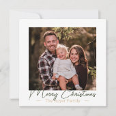 Simplistische genoegens één foto kerst Kaart (Voorkant)