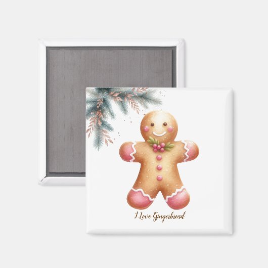 Simplistische Gingerbread Man Cookie Lover Magneet (Voorkant / Achterkant)