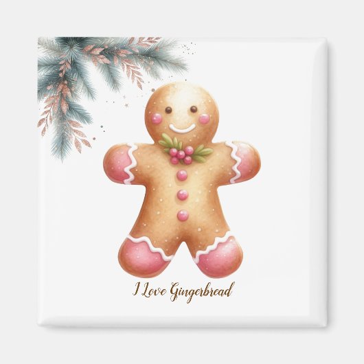 Simplistische Gingerbread Man Cookie Lover Magneet (Voorkant)