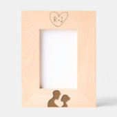 Simplistische Initialen gesneden boomsilhouet Gegraveerde Lijstjes (Voorkant)