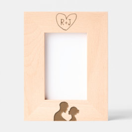 Simplistische Initialen gesneden boomsilhouet Gegraveerde Lijstjes