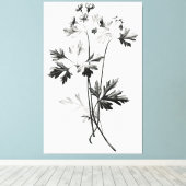 Simplistische koriander verlaat lijntekening canvas afdruk (Insitu (Houten vloer))