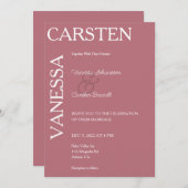 Simplistische moderne Glam bruiloft Kaart (Voorkant / Achterkant)