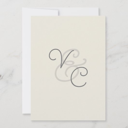 Simplistische moderne Glam bruiloft Kaart (Achterkant)