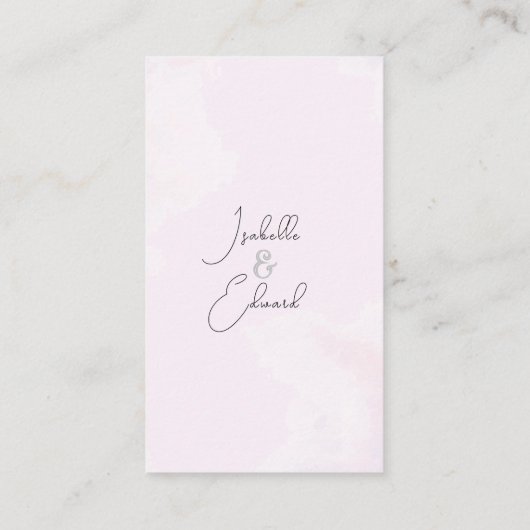 Simplistische monogrammen grijze Waterverf Lovevog Informatiekaartje (Achterkant)