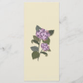 Simplistische Paarse bloem met groene bladeren Menu (Achterkant)