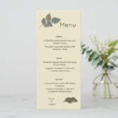 Simplistische Paarse bloem met groene bladeren Menu (Staand voorkant)