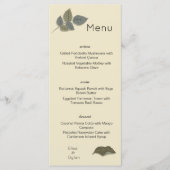 Simplistische Paarse bloem met groene bladeren Menu (Voorkant)