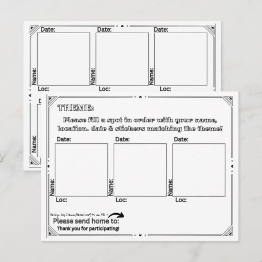 Simplistische standaard TPC - B&W Briefkaart (Voorkant / Achterkant)