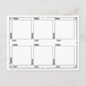 Simplistische standaard TPC - B&W Briefkaart (Achterkant)