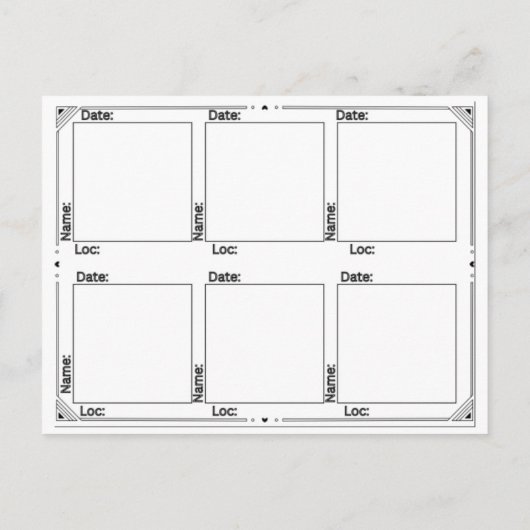 Simplistische standaard TPC - B&W Briefkaart (Achterkant)