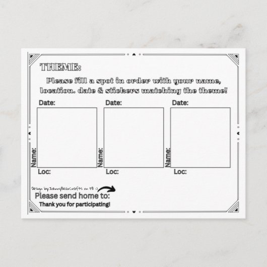 Simplistische standaard TPC - B&W Briefkaart (Voorkant)