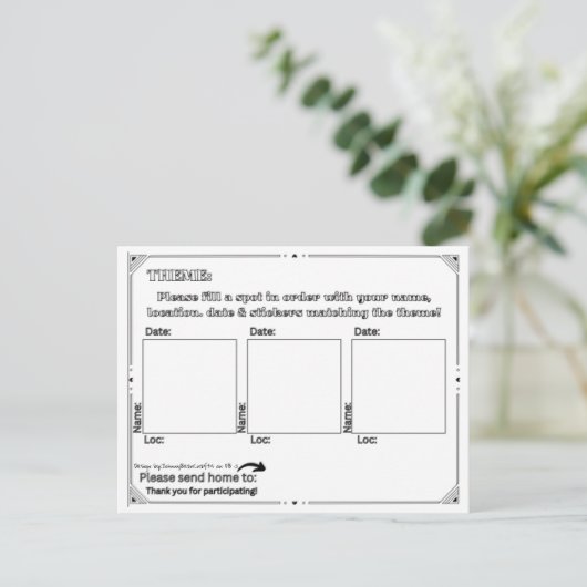 Simplistische standaard TPC - B&W Briefkaart (Staand voorkant)