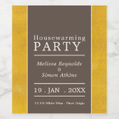 Simplistische typografie, Housewarming Party Wijn Etiket (Enkel label)