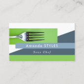 Simplistische vork, Chef, koken Visitekaartje (Voorkant)
