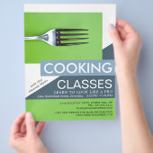 Simplistische vork, kookklassen Adverteren Flyer (Hand)