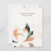 Simplistische Waterverf pioen bruiloft uitnodiging (Achterkant)