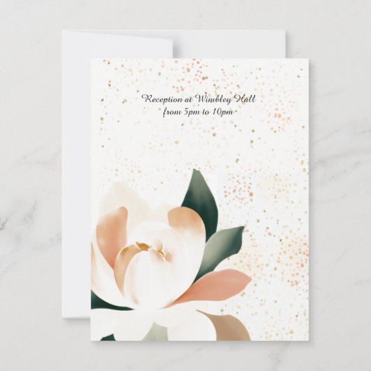 Simplistische Waterverf pioen bruiloft uitnodiging (Achterkant)