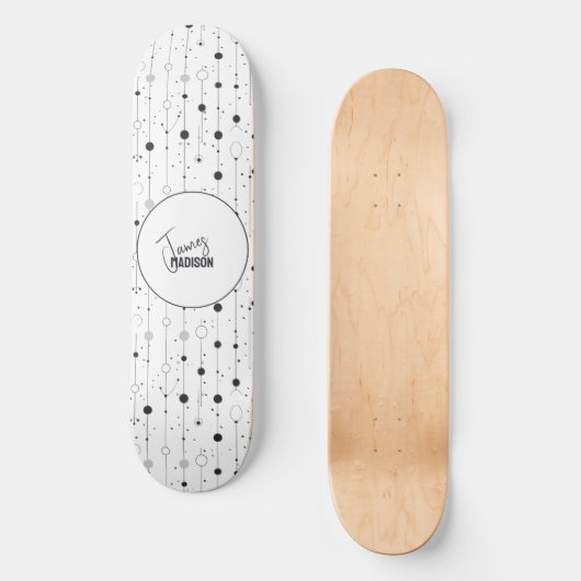  simplistische witte Stippen Persoonlijk Skateboard (Voorkant)